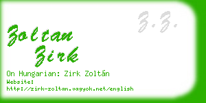 zoltan zirk business card
